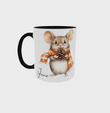 Personalised Mouse Mug | Custom Name Gift | Cosy Autumn Mouse Design | Gift for Her